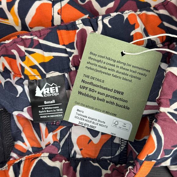 REI Trail Made Amphib Shorts Mens Small Belted Ripstop Hiking Swim Golden Hour - Picture 3 of 10